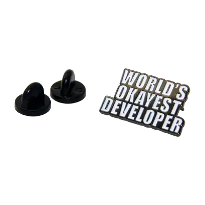 World's Okayest Developer 1" Enamel Pin
