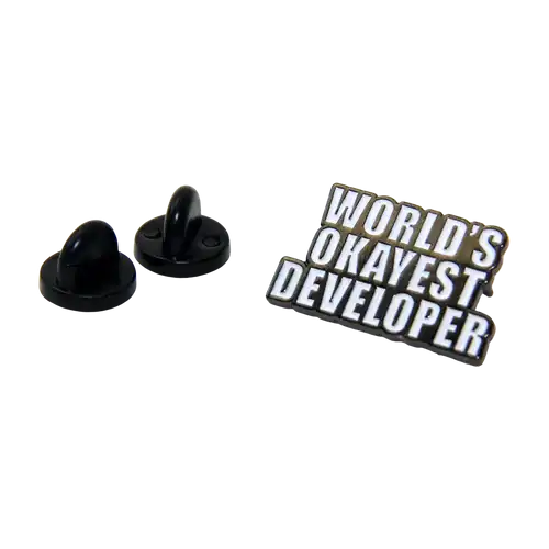 World's Okayest Developer 1" Enamel Pin